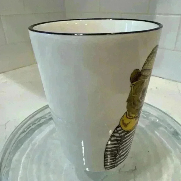 Hipster Brown Bear Mug Cup by Signature 16.5 oz. Big Yellow Glasses & Scarf - Picture 4 of 12